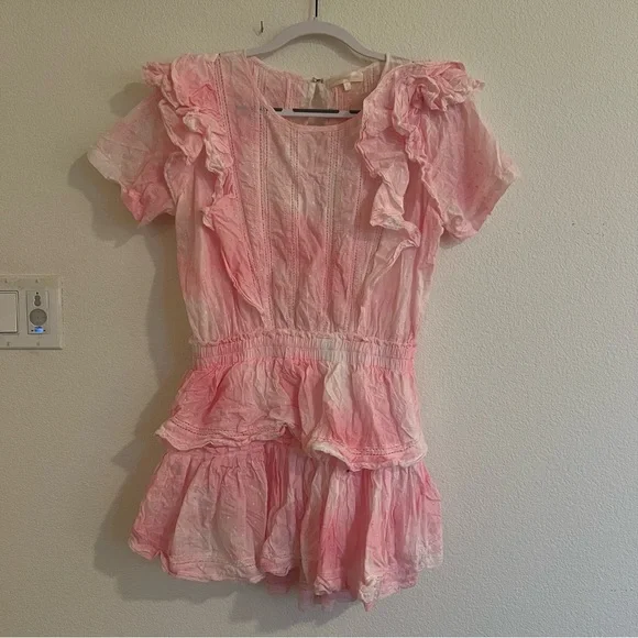 Love Shack Fancy | Natasha Pink Tie Dye Mini Dress - Picture 6 of 9